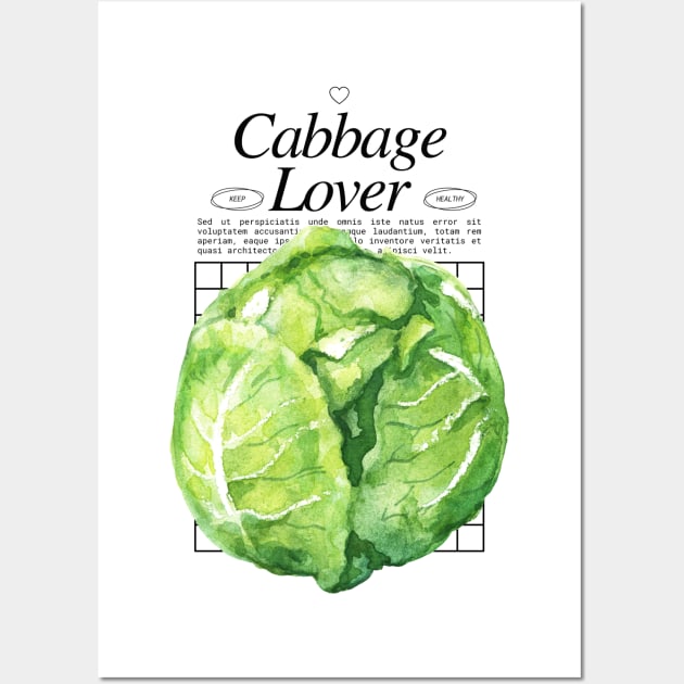 Cabbage - Veggies Lover Design Wall Art by Millusti